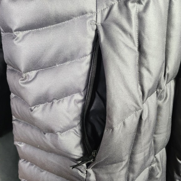 Eddie Bauer Womens XL Puffer Down Coat Long Sleeve Full Zip Black Warm Winter - Picture 5 of 7